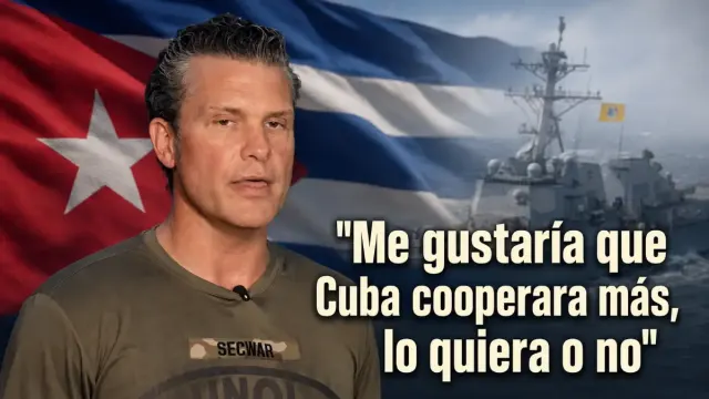 Imagen de Hegseth desde un destructor: "Me gustaría que Cuba cooperara más, lo quiera o no"