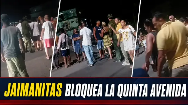 Imagen de Jaimanitas bloquea la Quinta Avenida: sin luz ni agua y un patrullero avanzando sobre la gente